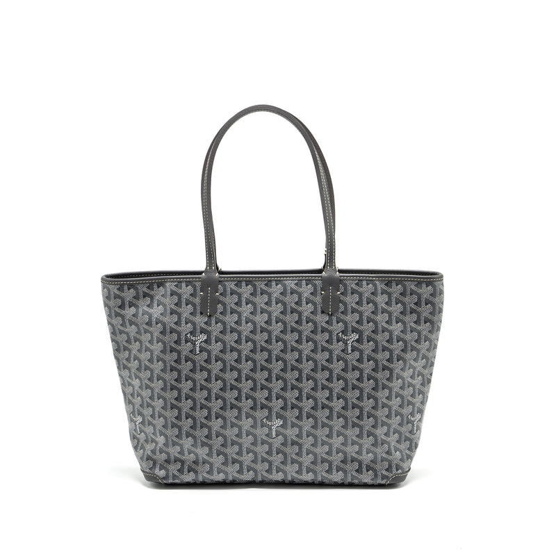 Goyard Artois Tote Bag Goyardline Canvas/Calfskin Grey SHW