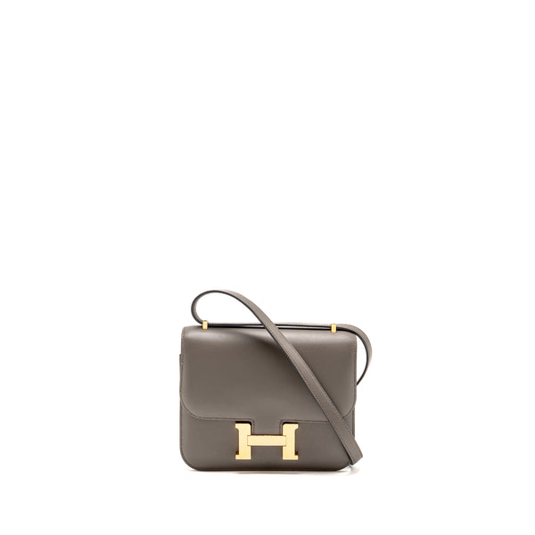 Hermes Mini Constance Swift 8F Gris Etain RGHW Stamp Y