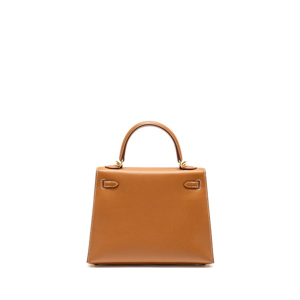 Hermes Kelly 25 Epsom Gold GHW Stamp Z