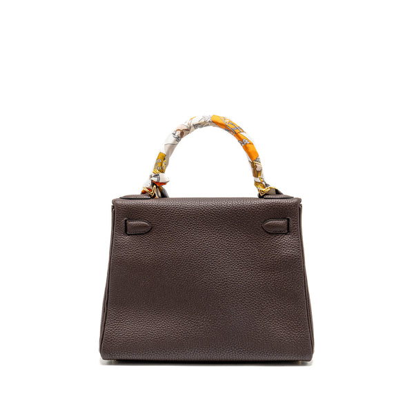 Hermes Kelly 28 Togo Chocolate GHW Stamp Y