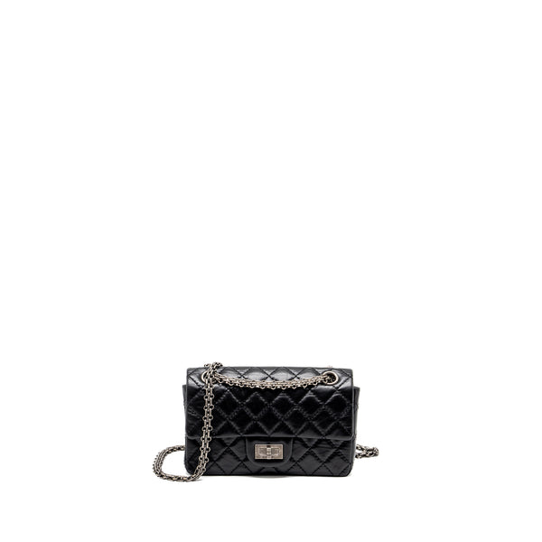 Chanel mini 2.55 Reissue Flap Bag aged calfskin black ruthenium hardware