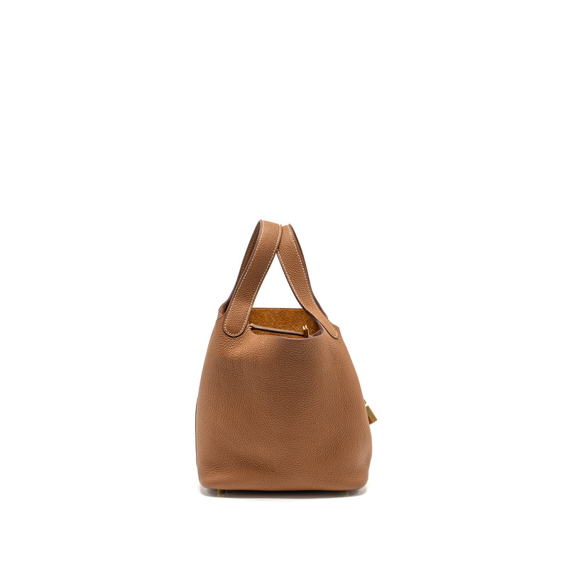 Hermes Picotin 18 Lock Bag Taurillon Maurice Gold GHW Stamp D