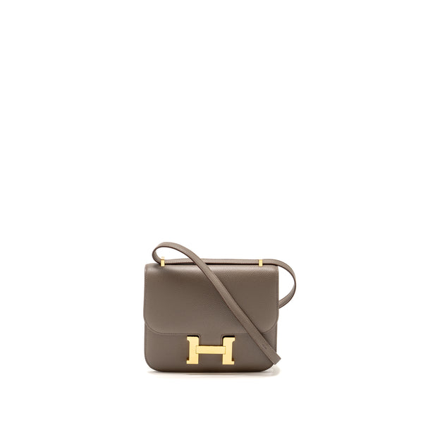 Hermes Mini Constance Epsom Gris Etain GHW Stamp Z