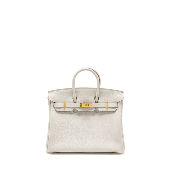Hermes birkin 25 Togo Gris Pale GHW stamp B