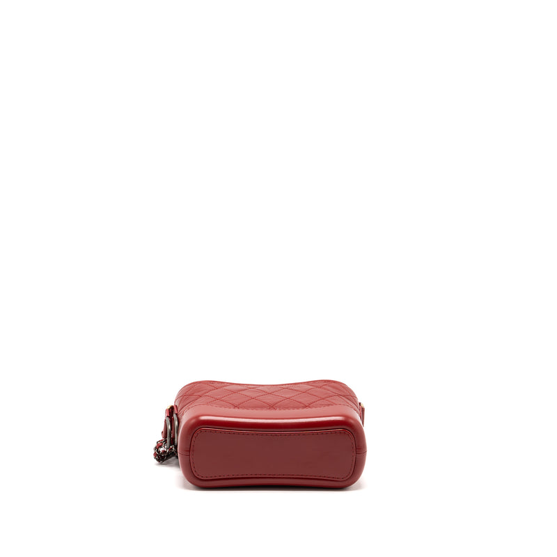 Chanel Small Gabrielle Hobo Bag with Handle Calfskin Red Multicolour Hardware