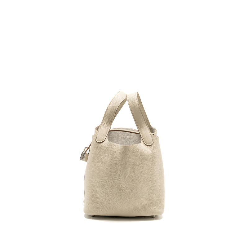 Hermes Picotin 18 Lock Bag Clemence Beton SHW Stamp W