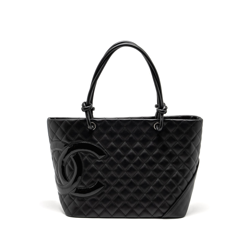 Chanel Cambon Ligne Tote Bag calfskin Black SHW