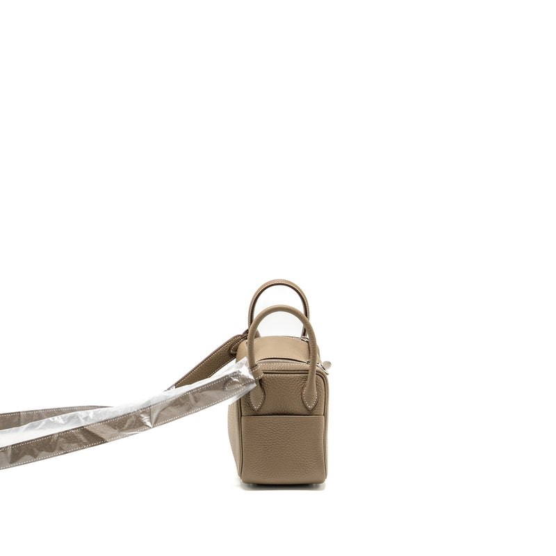Hermes Mini Lindy Clemence Etoupe SHW Stamp W