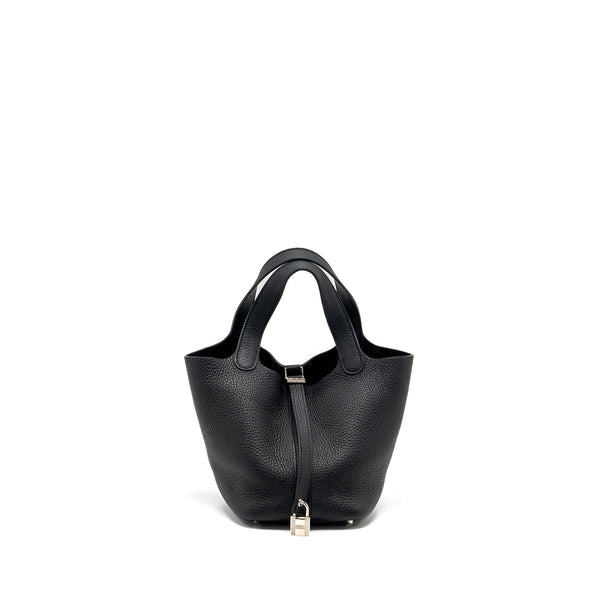 Hermes Picotin 18 Lock bag Clemence black SHW stamp square O