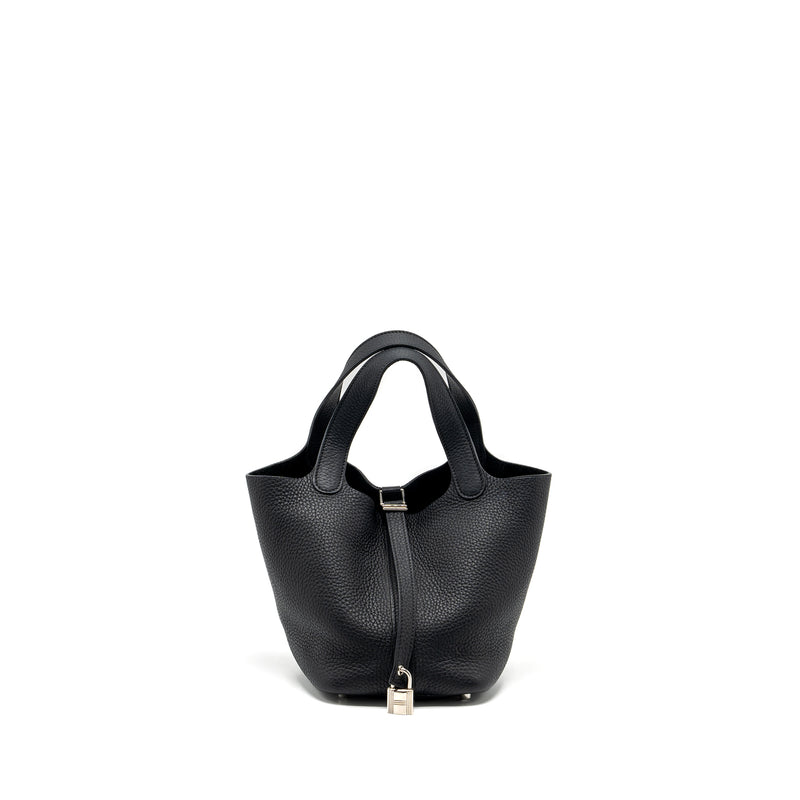 Hermes Picotin 18 Lock bag Clemence black SHW stamp square O