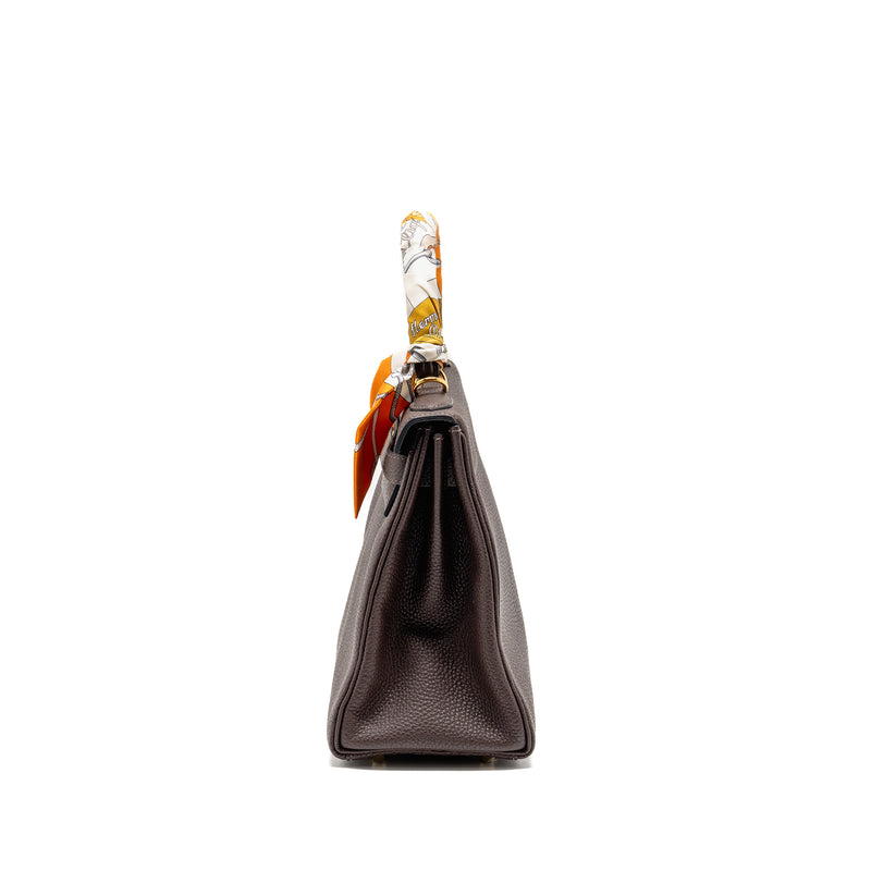 Hermes Kelly 28 Togo Chocolate GHW Stamp Y