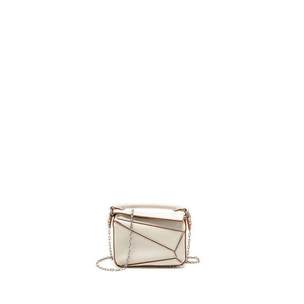 Loewe Nano Puzzle Bag Calfskin White SHW