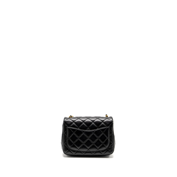 Chanel Pearl Crush Mini Square Flap Bag Lambskin Black GHW