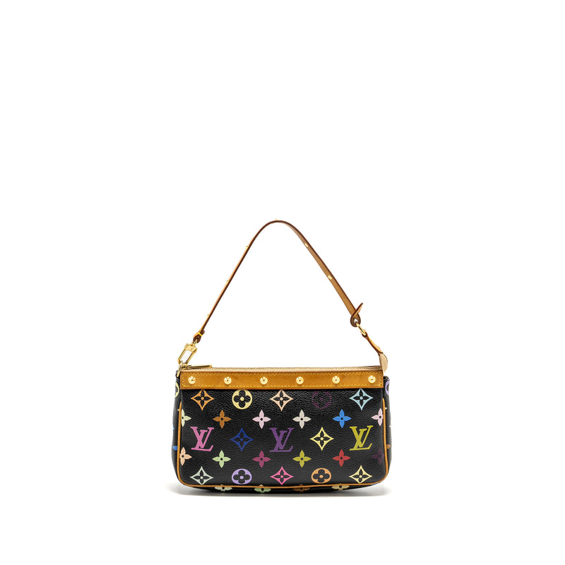 Louis Vuitton Pochette Accessories canvas black multicolour GHW