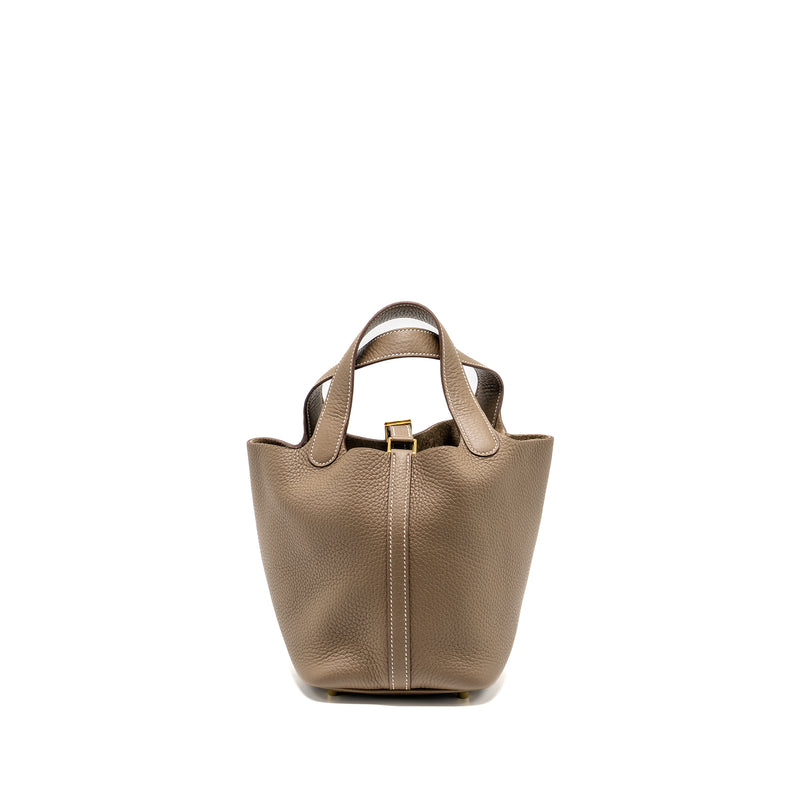 Hermes Picotin 18 Lock Bag Clemence Etoupe GHW Stamp Z