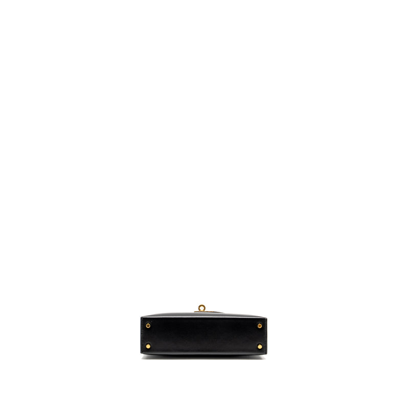 Hermes Mini Kelly Tadelakt Black GHW Stamp B