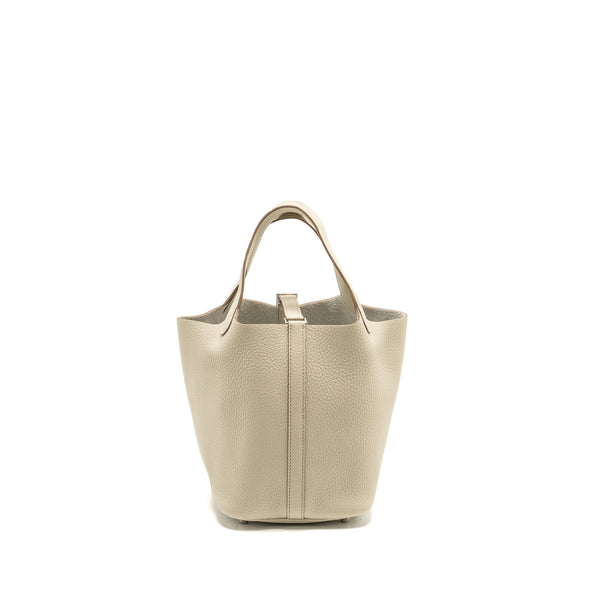 Hermes Picotin 18 Lock Bag Clemence Beton SHW Stamp W