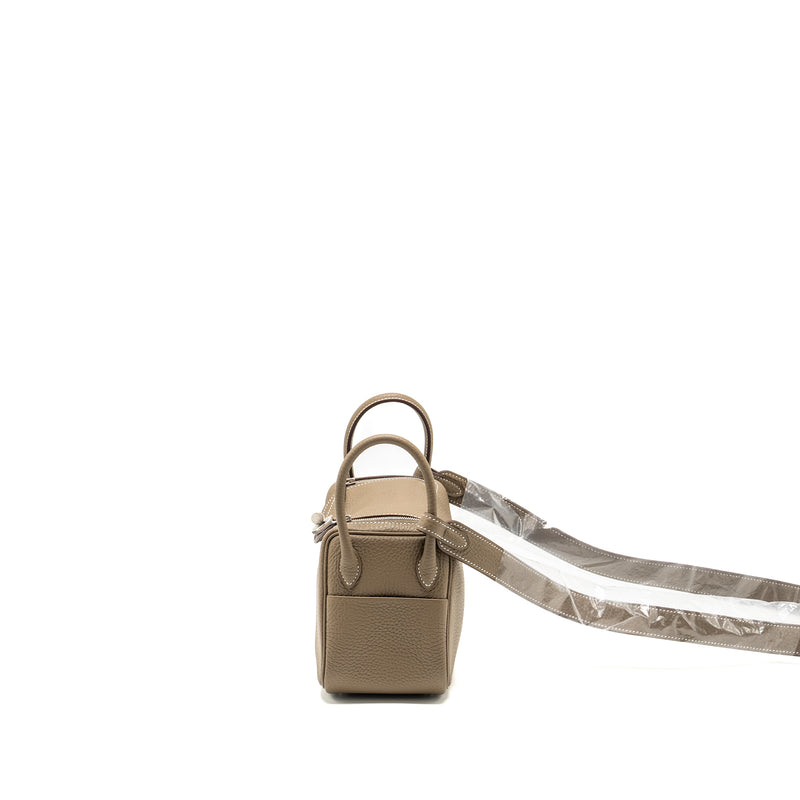 Hermes Mini Lindy Clemence Etoupe SHW Stamp W