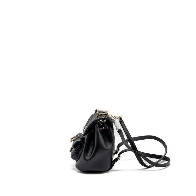 Chanel 24P Mini Duma Backpack Calfskin Black LGHW (Microchip)