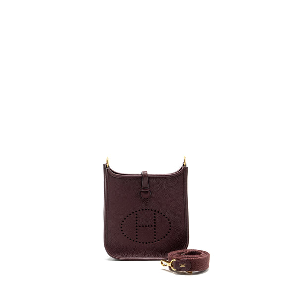 Hermes Mini Evelyne Taurillon Maurice Bordeaux GHW Stamp Z