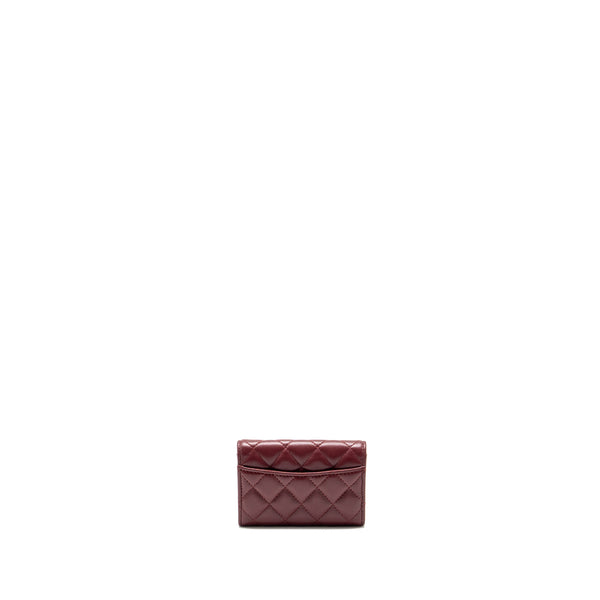 Chanel Classic Flap card holder lambskin burgundy GHW