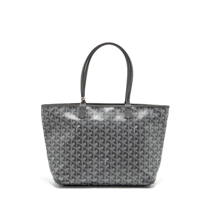 Goyard Artois Tote Bag Goyardline Canvas/Calfskin Grey SHW