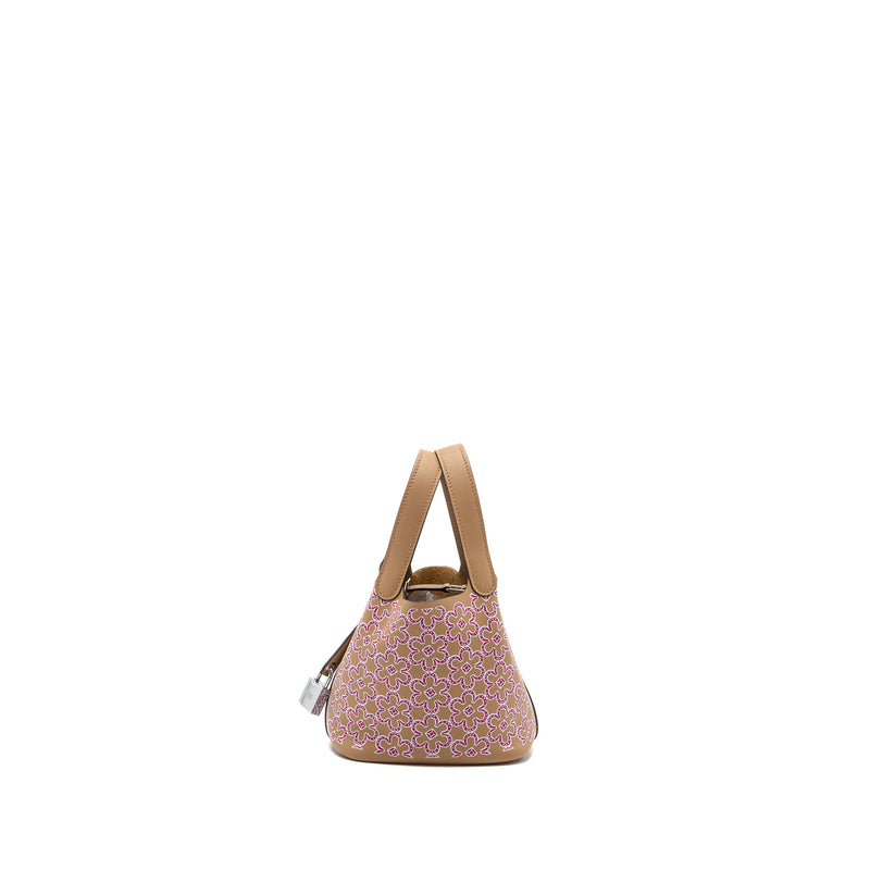 Hermes lucky daisy micro picotin swift chai/rose/blanc SHW stamp U