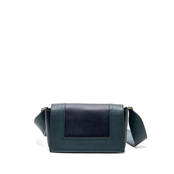 Celine frame bag calfskin dark green/ dark blue GHW