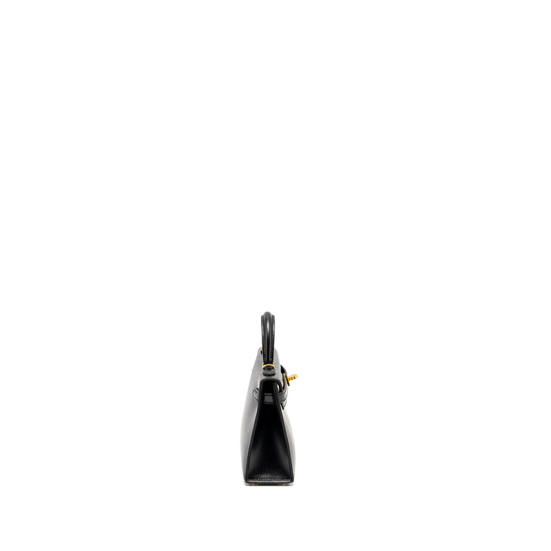 Hermes Mini Kelly Tadelakt Black GHW Stamp B