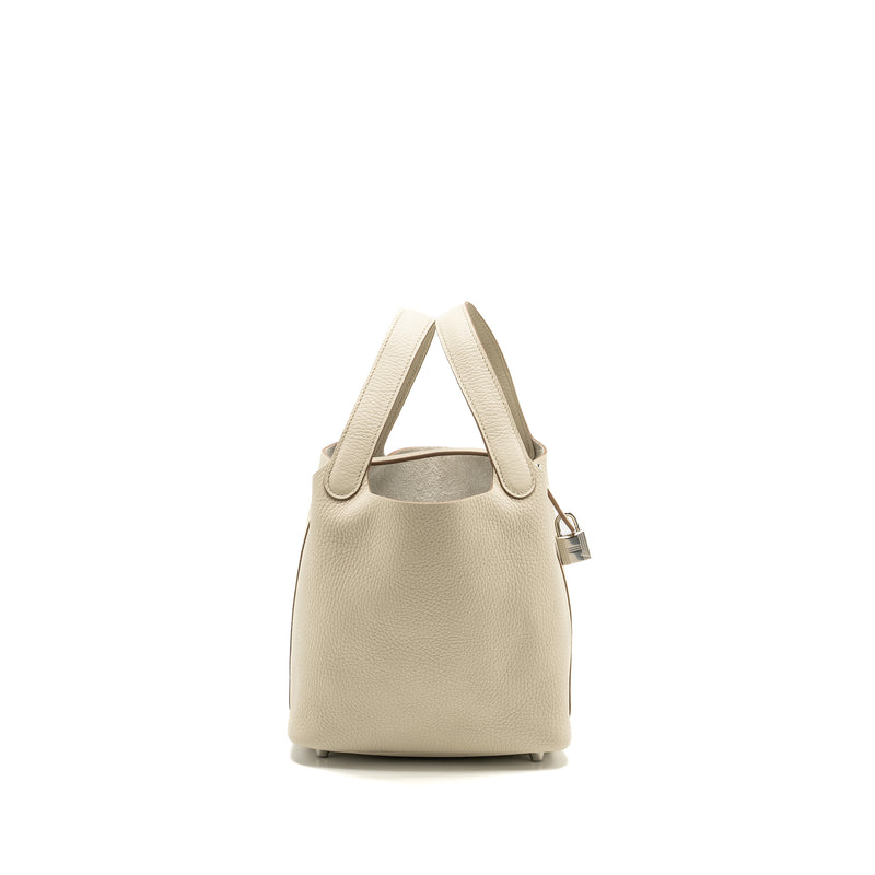 Hermes Picotin 18 Lock Bag Clemence Beton SHW Stamp W