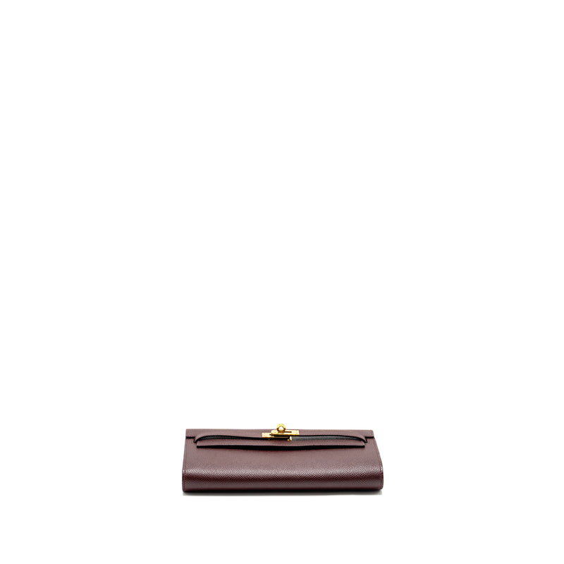 Hermes Kelly To Go Epsom Bordeaux GHW Stamp U