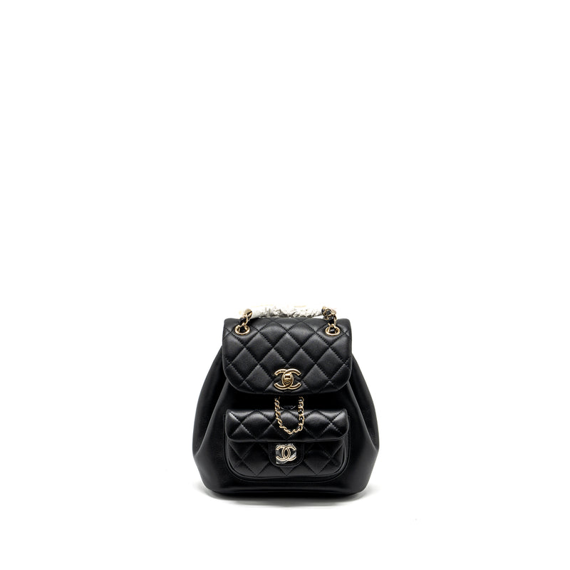 chanel 24p mini backpack Chanel 24P Mini Duma Backpack Calfskin Black LGHW (Microchip)