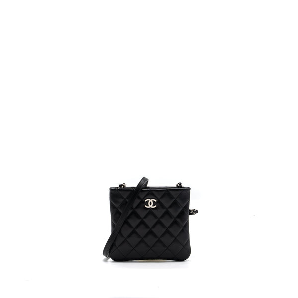 CHANEL SHOULDER BAG LAMBSKIN BLACK SHW