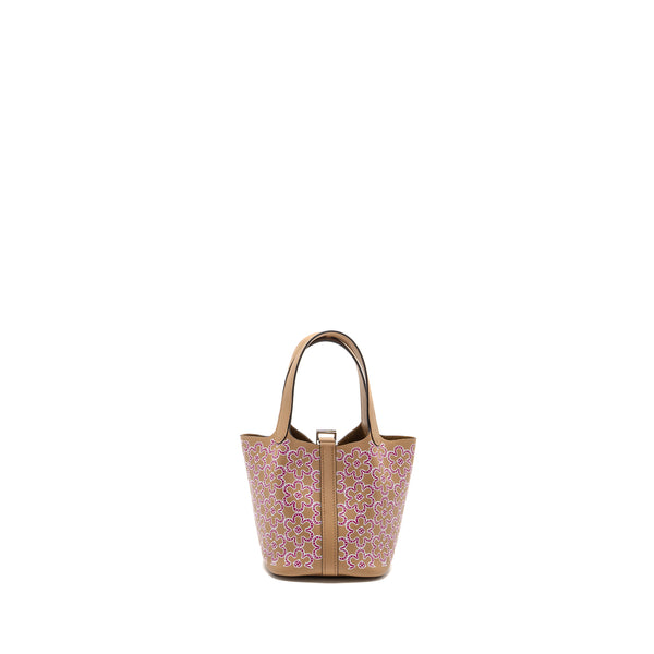 Hermes lucky daisy micro picotin swift chai/rose/blanc SHW stamp U