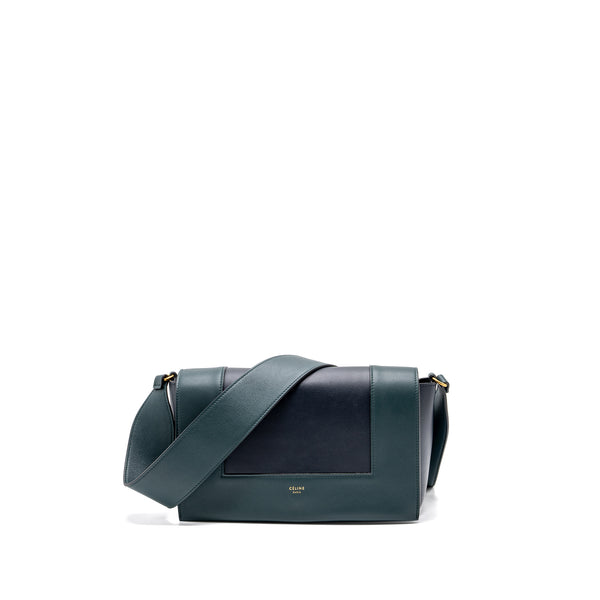Celine frame bag calfskin dark green/ dark blue GHW