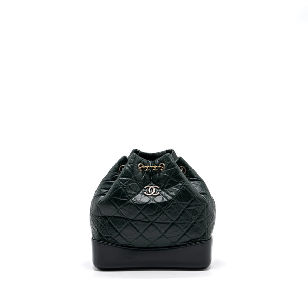 Chanel Small Gabrielle Backpack Aged Calfskin Dark Green Multicolour H