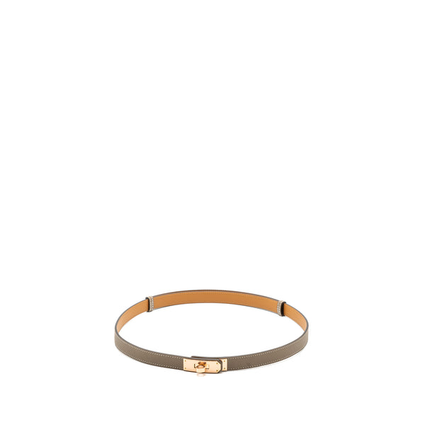 Hermes classic kelly belt epsom etoupe RGHW stamp B