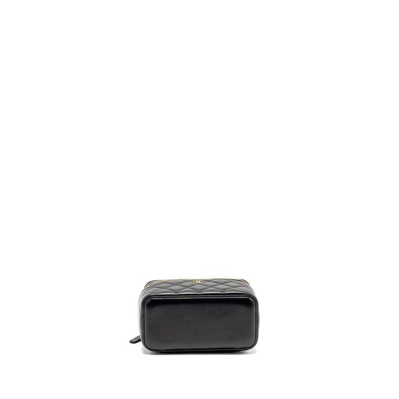 Chanel Long Vanity Case with Chain Lambskin Black LGHW