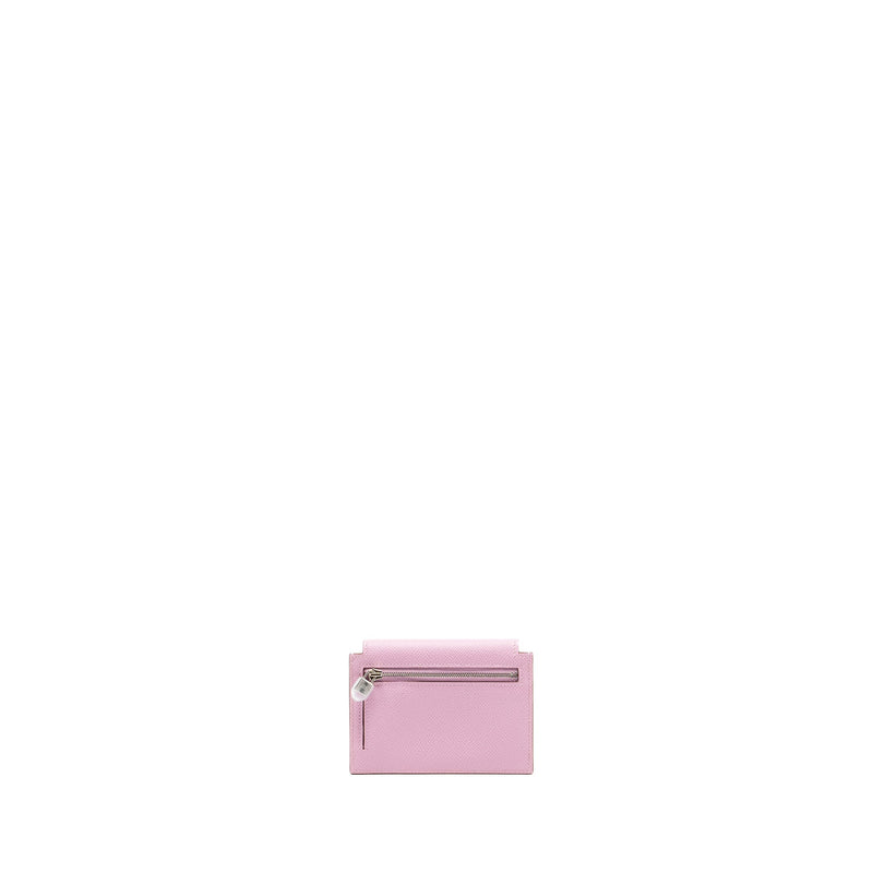 Hermes Kelly Pocket Compact Wallet Epsom X9 Mauve Sylvestre SHW Stamp U