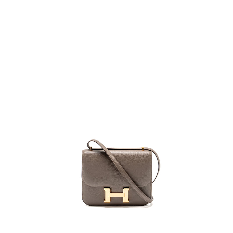 Hermes Mini Constance Epsom Gris Etain RGHW Stamp C