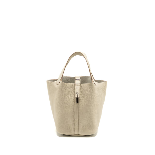 Hermes Picotin 18 Lock Bag Clemence Beton SHW Stamp W
