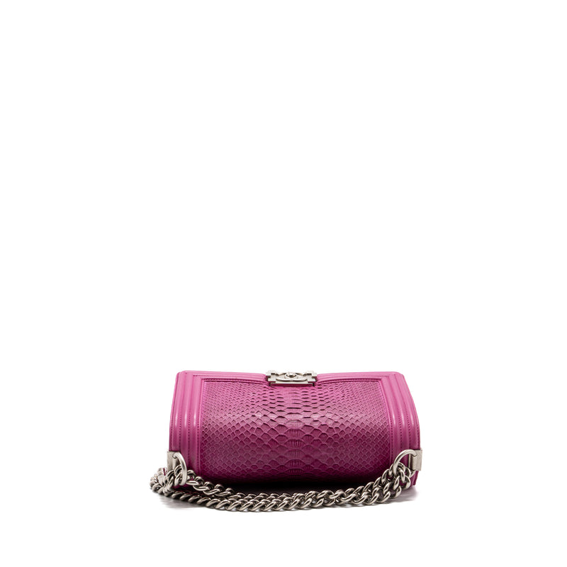 Chanel Medium Boy Bag Python Pink Brushed SHW