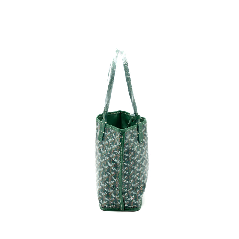 Goyard mini Anjou tote bag canvas / calfskin green SHW