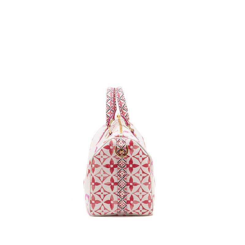 Louis Vuitton By the Pool Speedy Bandouliere 25 Giant Monogram Canvas Pink/White GHW