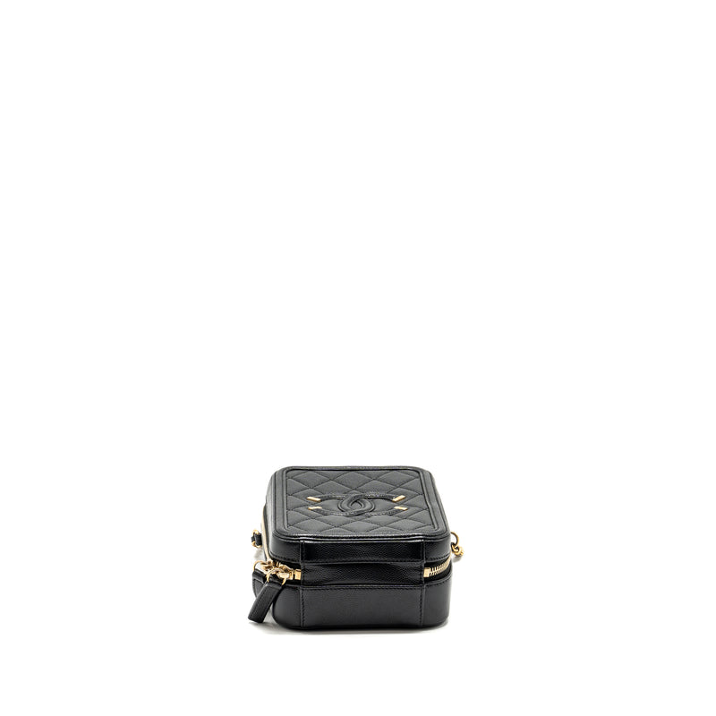 Chanel Filigree Vertical Vanity Case Caviar Black GHW