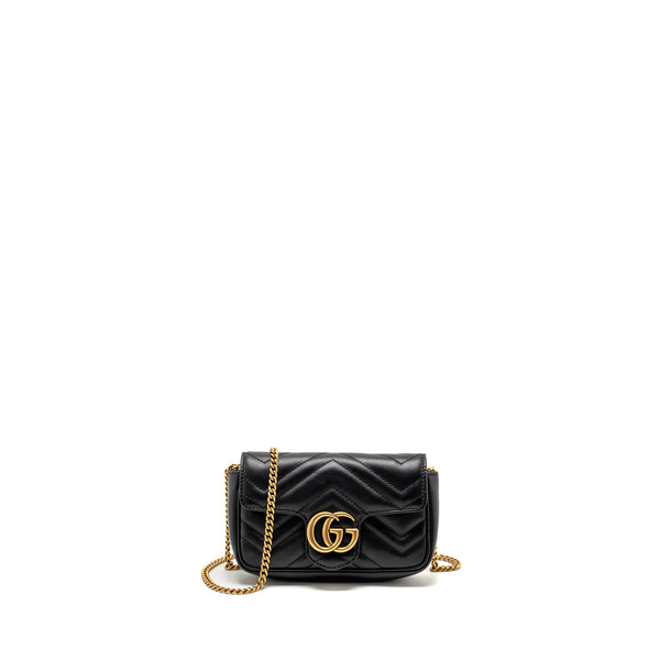 GUCCI Super Mini GG Marmont Calfskin Black GHW