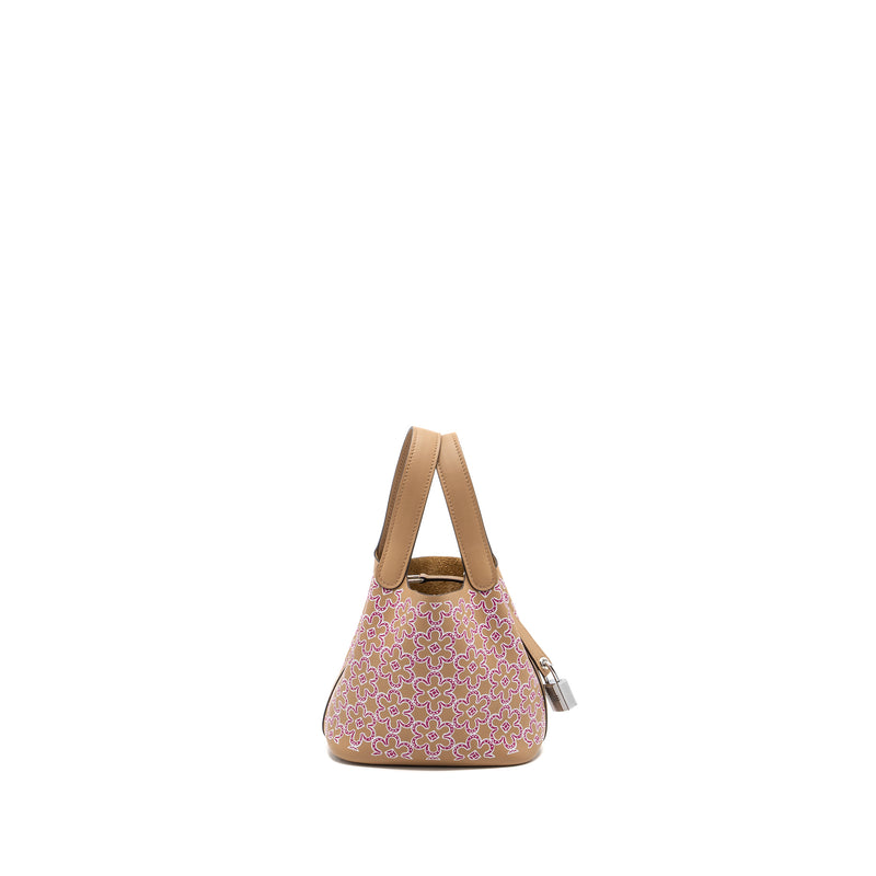 Hermes lucky daisy micro picotin swift chai/rose/blanc SHW stamp U
