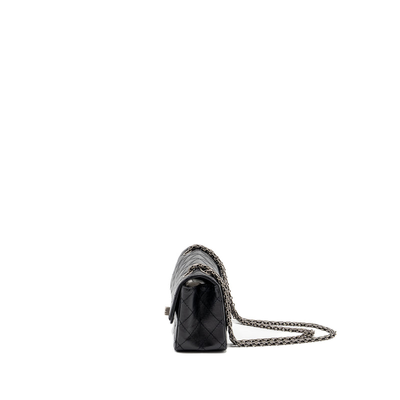 Chanel mini 2.55 Reissue Flap Bag aged calfskin black ruthenium hardware