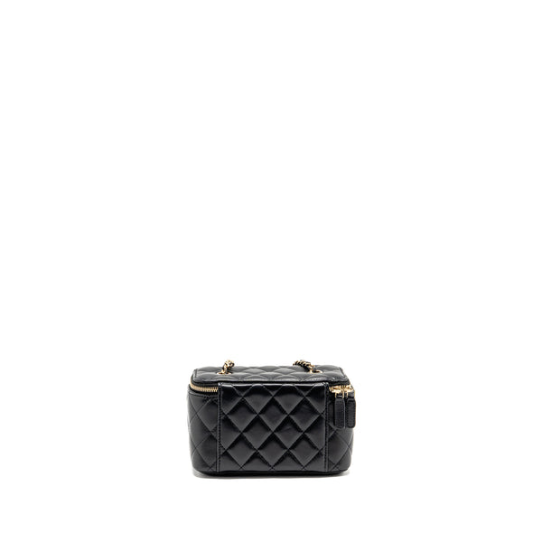 Chanel Long Vanity Case with Chain Lambskin Black LGHW
