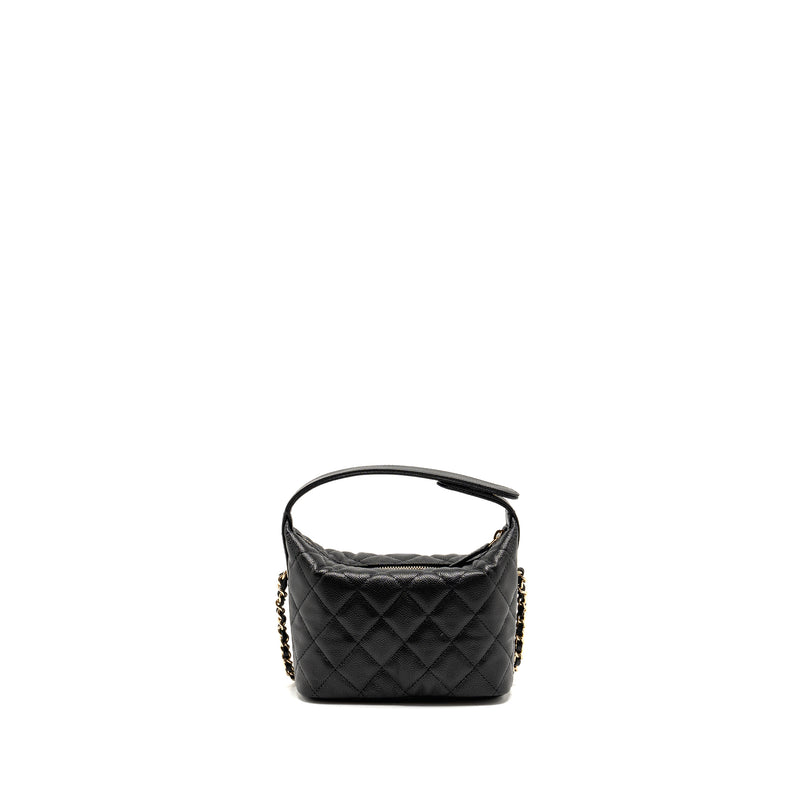 Chanel Quilted Hobo Bag Caviar Black GHW (Microchip)